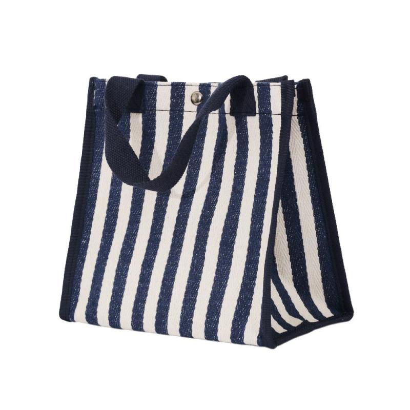 Striped Canvas Tote Bag Women's Handbag