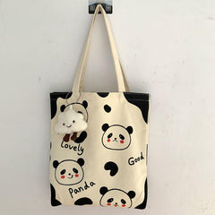 Canvas Shoulder Bag Women's Large Capacity Shopping Tote
