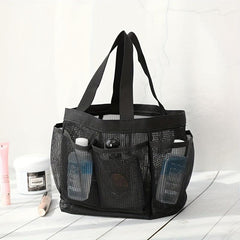 Portable Mesh Beach Bag 8 Pockets Storage Shoes Cosmetic Bag