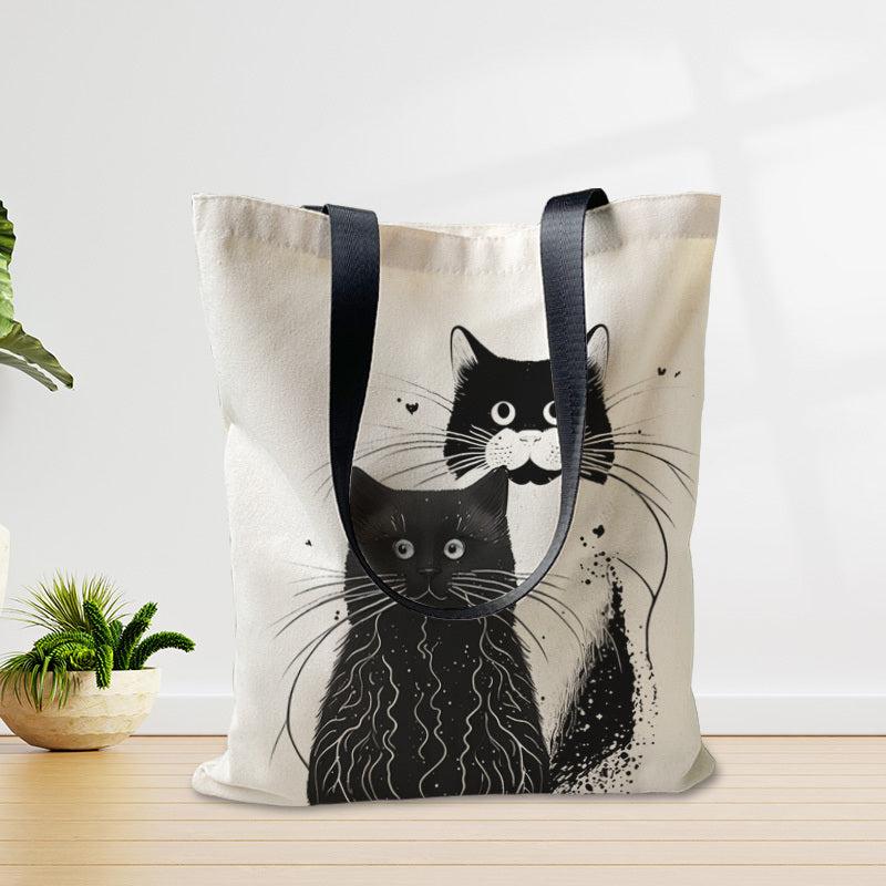 Cats Pattern Canvas Bag Lightweight Shoulder Bag