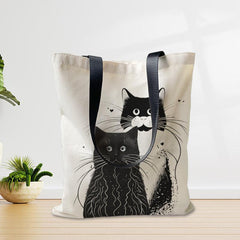 Cats Pattern Canvas Bag Lightweight Shoulder Bag