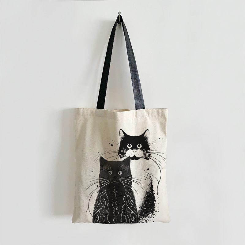 Cats Pattern Canvas Bag Lightweight Shoulder Bag