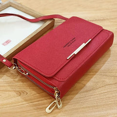 Versatile PU Leather Flap Crossbody Bag with Kiss Lock Closure