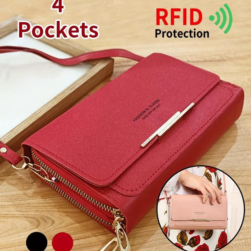 Versatile PU Leather Flap Crossbody Bag with Kiss Lock Closure