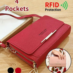 Versatile PU Leather Flap Crossbody Bag with Kiss Lock Closure