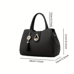 Small Top Handle Crossbody Bag PU Leather Textured Tote Bag Purse