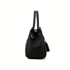 Small Top Handle Crossbody Bag PU Leather Textured Tote Bag Purse