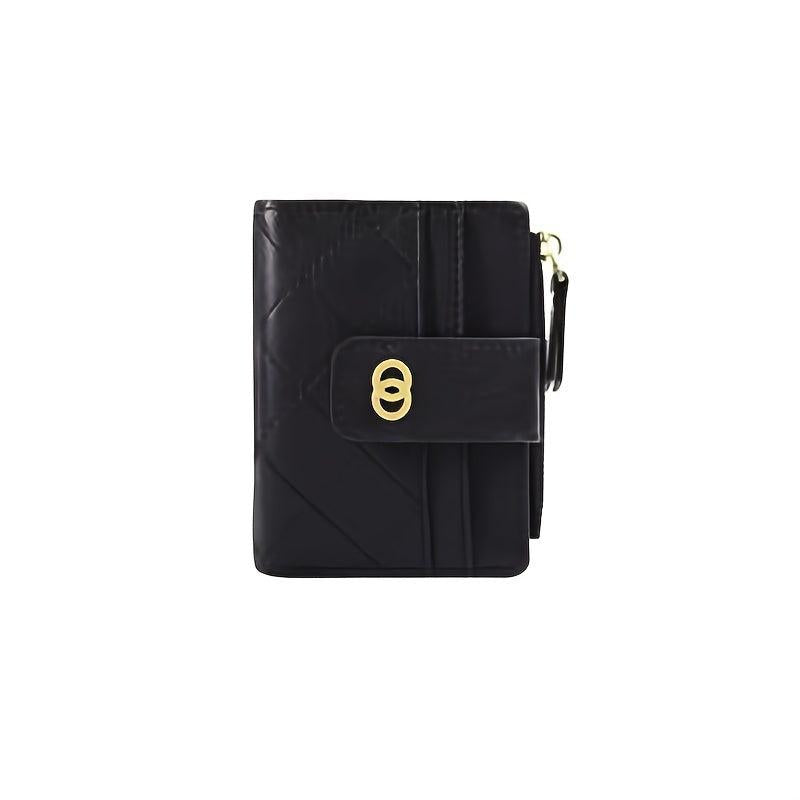 Solid Short Coin Purse Zipper Card Holder Faux Leather