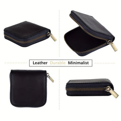 Mini Zipper Coin Purse Leather Credit Card Holder Short Wallet