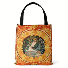 Ethnic Style Canvas Tote Bag Reusable Shopping Bag Vintage Literary Shoulder Bag