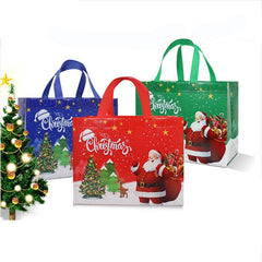 3pcs Christmas Gift Bag Medium Festive Reusable Non Woven Shopping Bag