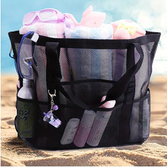 Large Capacity Mesh Beach Bag Portable Travel Tote