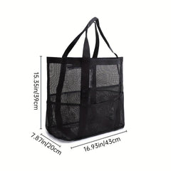 Large Capacity Mesh Beach Bag Portable Travel Tote