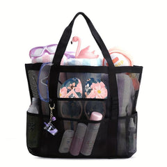 Large Capacity Mesh Beach Bag Portable Travel Tote