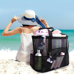 Large Capacity Mesh Beach Bag Portable Travel Tote