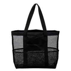 Large Capacity Mesh Beach Bag Lightweight Handbag for Beach Pool Picnic