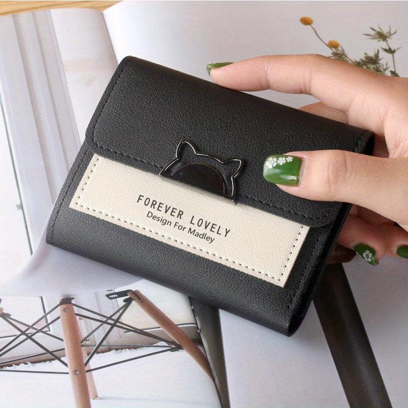 Mini Cat Coin Purse PU Leather Lightweight Card Holder