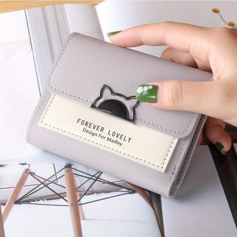 Mini Cat Coin Purse PU Leather Lightweight Card Holder
