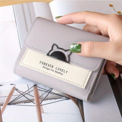 Mini Cat Coin Purse PU Leather Lightweight Card Holder