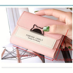 Mini Cat Coin Purse PU Leather Lightweight Card Holder