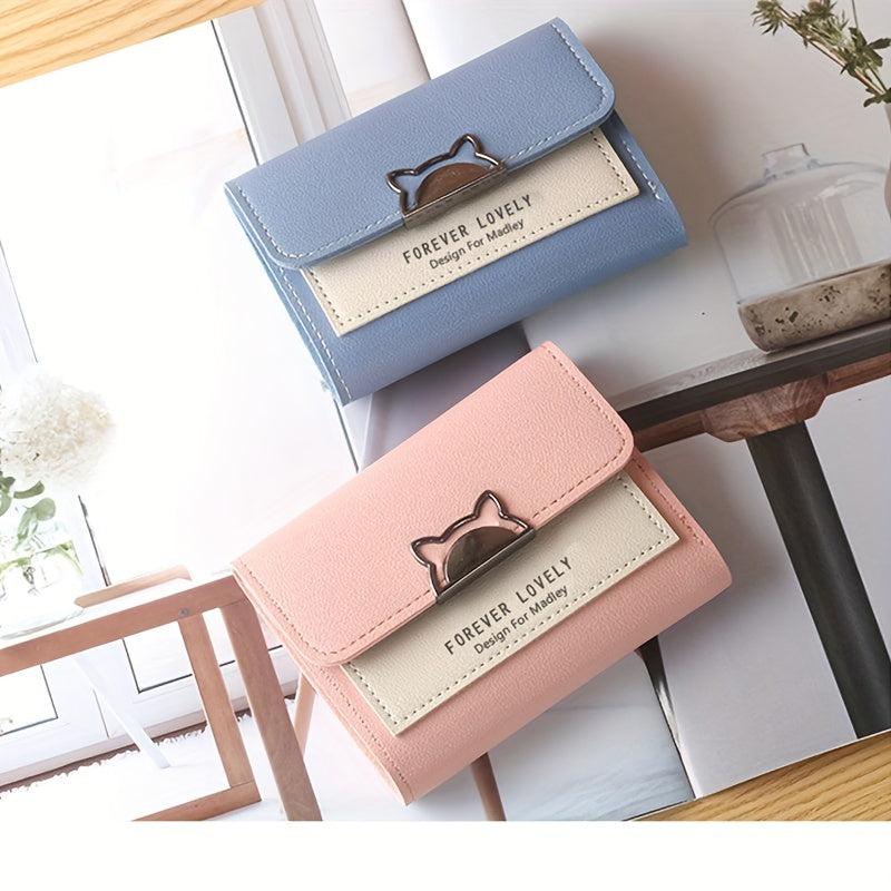 Mini Cat Coin Purse PU Leather Lightweight Card Holder