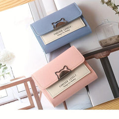 Mini Cat Coin Purse PU Leather Lightweight Card Holder