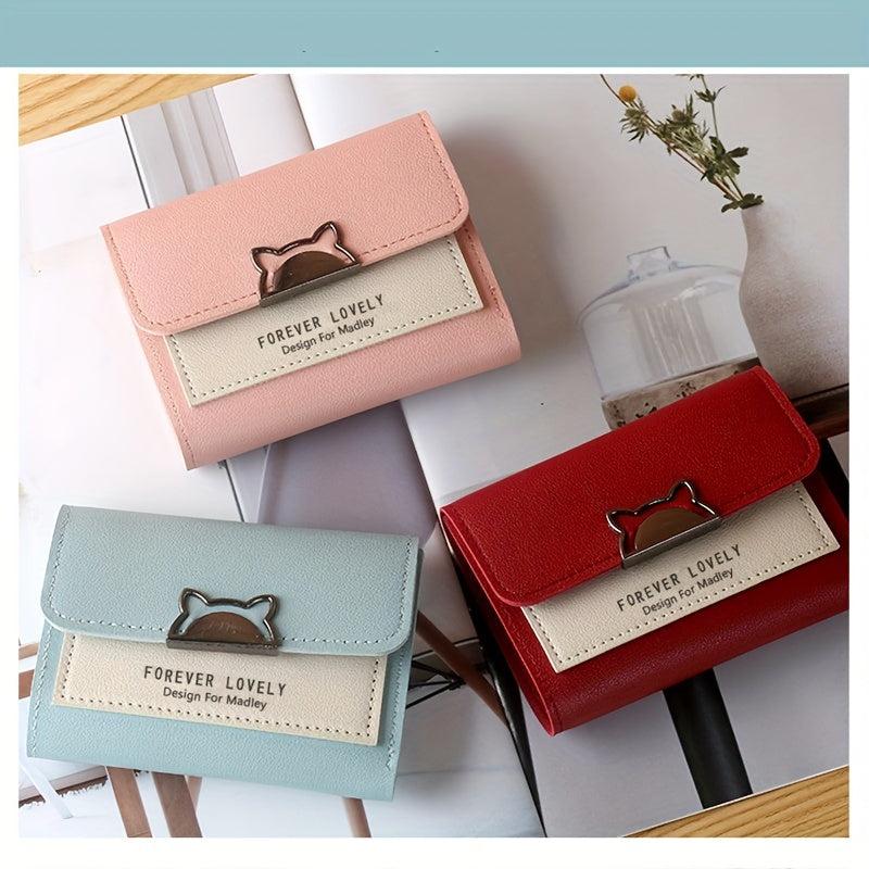 Mini Cat Coin Purse PU Leather Lightweight Card Holder