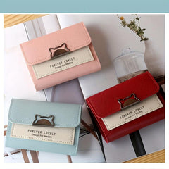 Mini Cat Coin Purse PU Leather Lightweight Card Holder