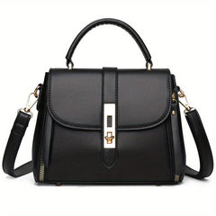 Square Bag Turn Lock Satchel Bag Women's Minimalist Shoulder Bag