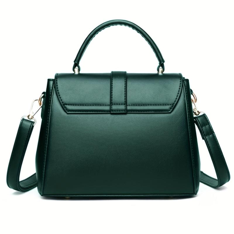 Square Bag Turn Lock Satchel Bag Women's Minimalist Shoulder Bag