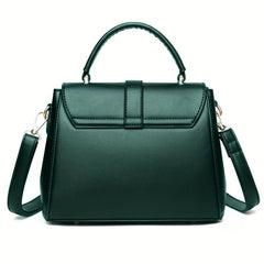 Square Bag Turn Lock Satchel Bag Women's Minimalist Shoulder Bag