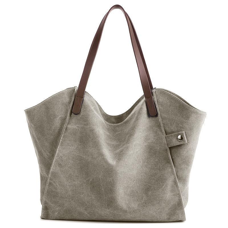 Casual Canvas Tote Bag For Women Large Capacity Shoulder Bag Vintage Hobo Bag
