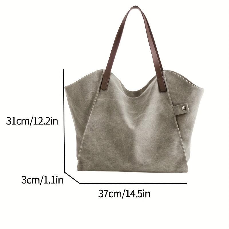 Casual Canvas Tote Bag For Women Large Capacity Shoulder Bag Vintage Hobo Bag
