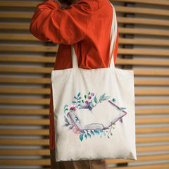 Butterfly Print Canvas Tote Bag Large Capacity Shoulder Bag