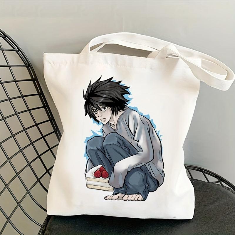Cartoon Print Canvas Tote Bag Eco Shoulder Reusable Grocery Shopping Bag