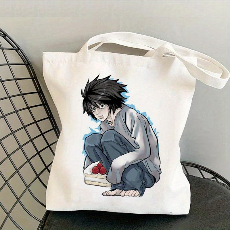 Cartoon Print Canvas Tote Bag Eco Shoulder Reusable Grocery Shopping Bag