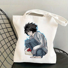 Cartoon Print Canvas Tote Bag Eco Shoulder Reusable Grocery Shopping Bag