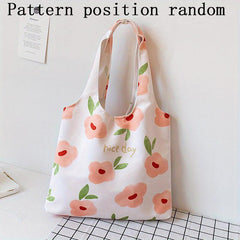 Cartoon Print Shoulder Bag Lightweight Shopper Bag Foldable Storage Bag