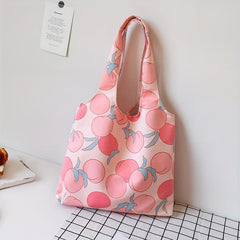 Cartoon Print Shoulder Bag Lightweight Shopper Bag Foldable Storage Bag
