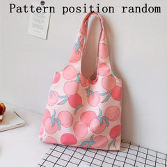Cartoon Print Shoulder Bag Lightweight Shopper Bag Foldable Storage Bag