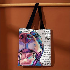 Dog Print Shoulder Bag Lightweight All Match Storage Bag Versatile Shopper Bag