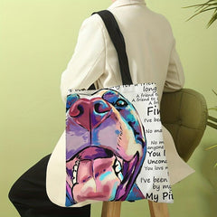 Dog Print Shoulder Bag Lightweight All Match Storage Bag Versatile Shopper Bag