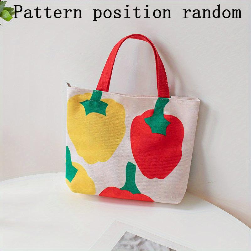 Cartoon Print Satchel Bag All Match Handbag Versatile Storage Bag