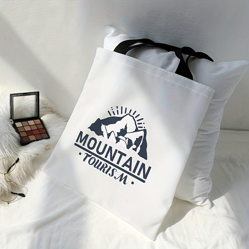 Mountain Pattern Canvas Tote Bag Travel Holiday Shoulder Bag