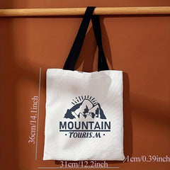 Mountain Pattern Canvas Tote Bag Travel Holiday Shoulder Bag
