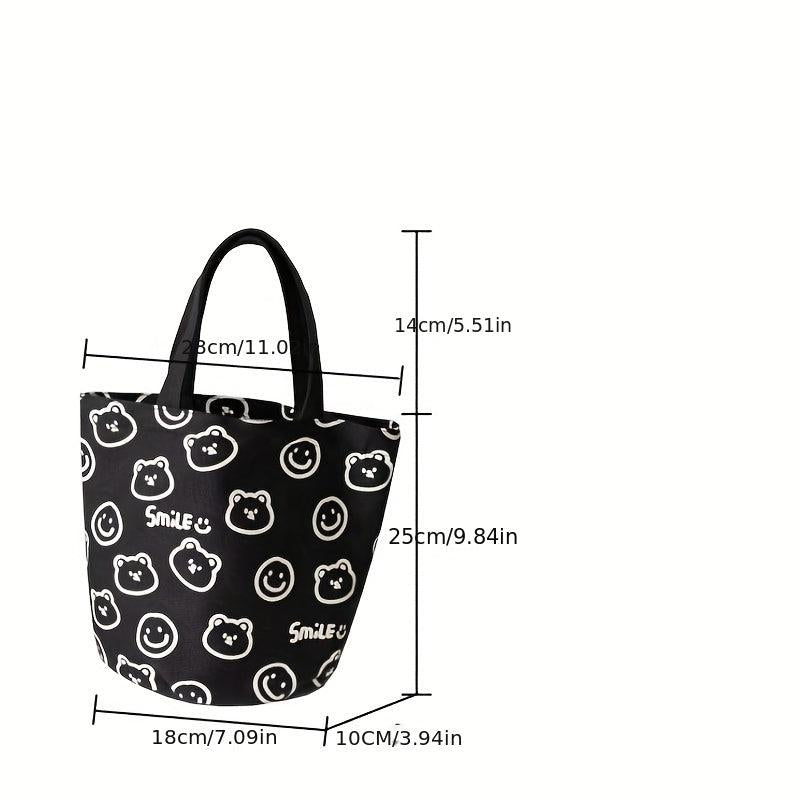 Cartoon Animal Pattern Storage Handbag Lightweight Satchel Bag