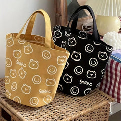 Cartoon Animal Pattern Storage Handbag Lightweight Satchel Bag