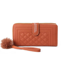 Casual Zipper Bifold Clutch PU Leather Textured Wristlet Wallet