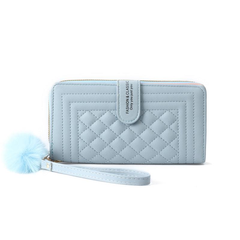 Casual Zipper Bifold Clutch PU Leather Textured Wristlet Wallet