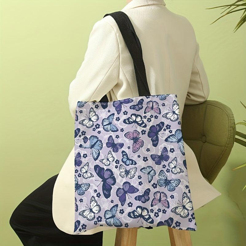 Butterfly Print Shoulder Bag Lightweight All Match Storage Bag